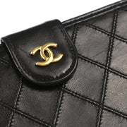 Chanel Black Lambskin Bicolore Long Wallet