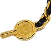 Chanel Gold Black Medallion Chain Belt Small Good