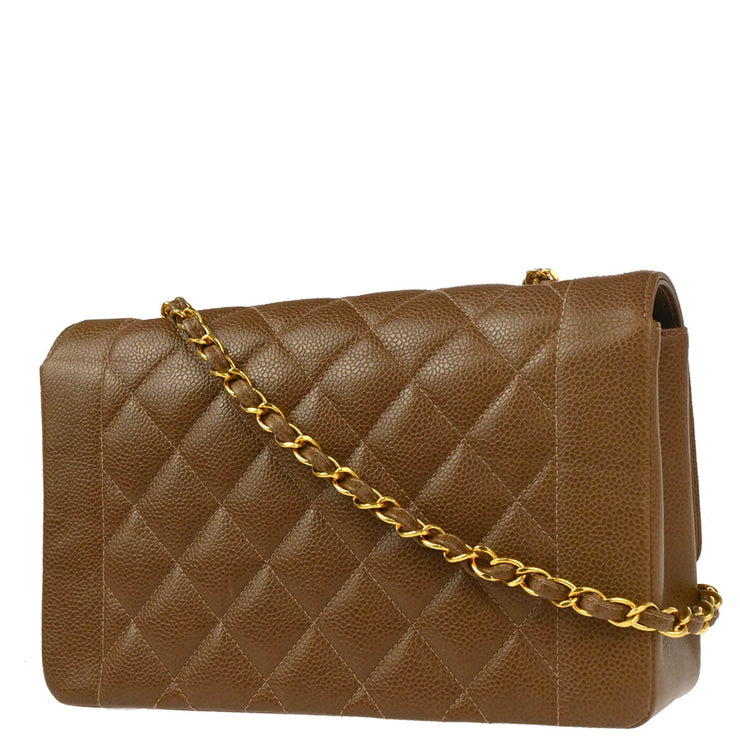 Chanel Brown Caviar Diana Medium Shoulder Bag