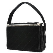 Chanel Black Velvet Vanity Handbag