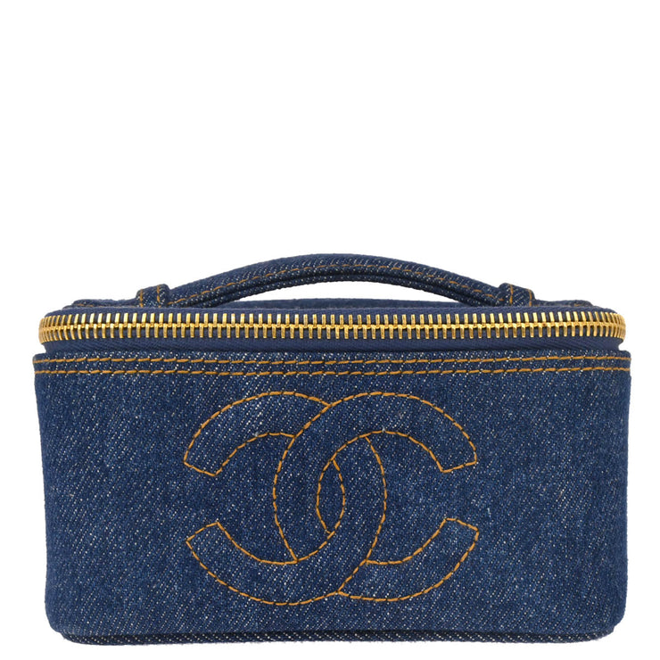 Chanel Indigo Denim Timeless Vanity Handbag