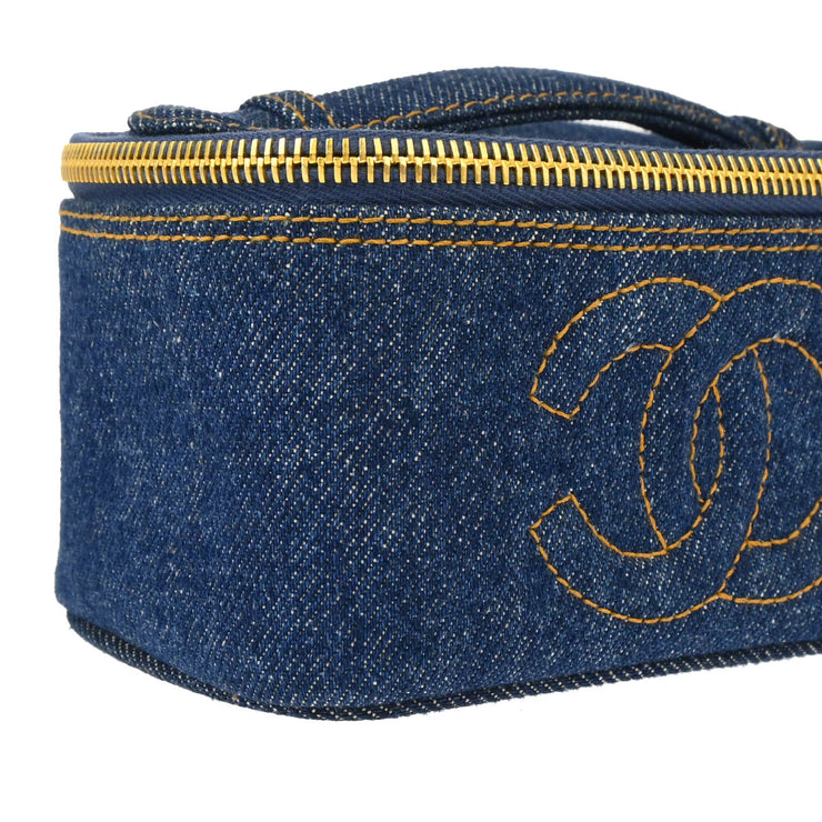 Chanel Indigo Denim Timeless Vanity Handbag