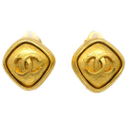 Chanel Rhombus Earrings Clip-On Gold 97A