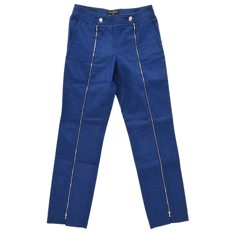 Chanel 2004 Long Denim Pants Blue #36