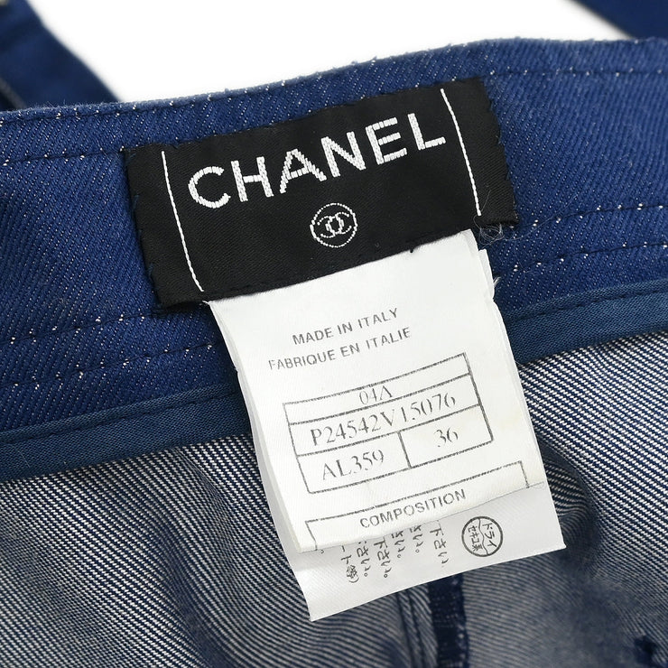 Chanel 2004 Long Denim Pants Blue #36