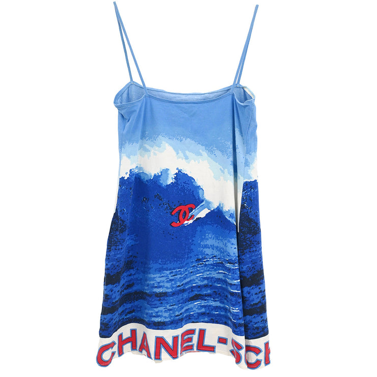 Chanel 2002 Surf Line Camisole Top Blue #42