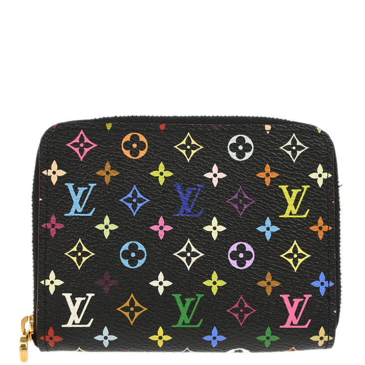 Louis Vuitton 2009 Black Multicolor Zippy Coin Purse Wallet M93740