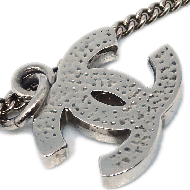 Chanel CC Chain Necklace Pendant Rhinestone Silver 08V