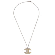 Chanel Chain Necklace Silver White 06P