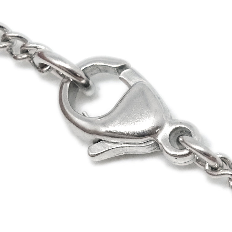 Chanel Chain Necklace Silver White 06P