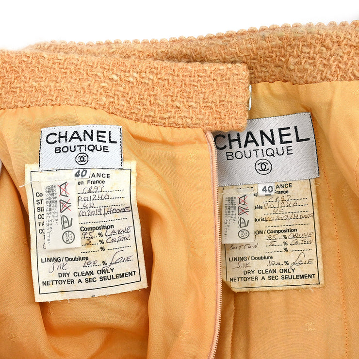 Chanel 1993 Setup Suit Jacket Skirt Orange #40