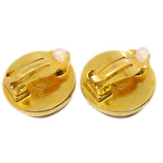 Chanel Button Earrings Clip-On Gold 99A