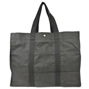 Hermes Gray Canvas Herline Tote TGM Handbag