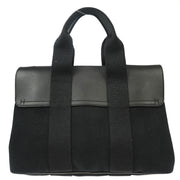 Hermes Black Toile Chevrons Valparaiso PM Tote Handbag