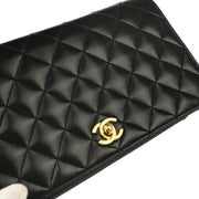 Chanel 2008-2009 Black Lambskin Turnlock Small Full Flap Shoulder Bag