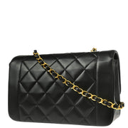 Chanel 1991-1994 Black Lambskin Small Diana Shoulder Bag