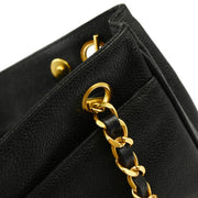 Chanel 1994-1996 Black Caviar Chain Shoulder Tote Bag