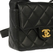 Chanel 1996-1997 Black Lambskin Shoulder Bag