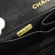 Chanel 2000-2001 Black Lambskin East West Choco Bar Shoulder Bag