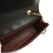 Chanel 1996-1997 Black Lambskin Small Diana Shoulder Bag