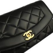 Chanel 1996-1997 Black Lambskin Small Diana Shoulder Bag