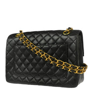 Chanel 1996-1997 Black Lambskin Paris Shoulder Bag