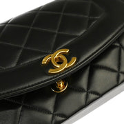 Chanel 1996-1997 Black Lambskin Small Diana Shoulder Bag