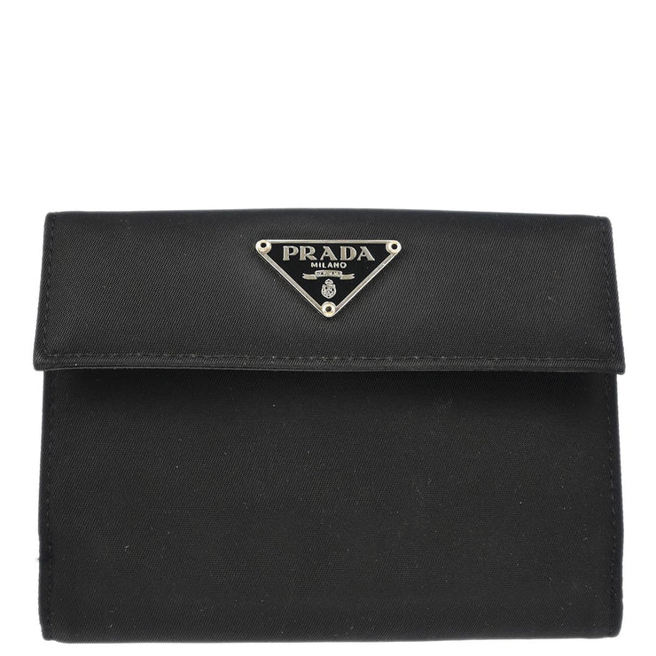 Prada Black Nylon Bifold Wallet