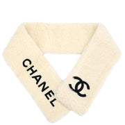 Chanel Fur Shawl White Small Good