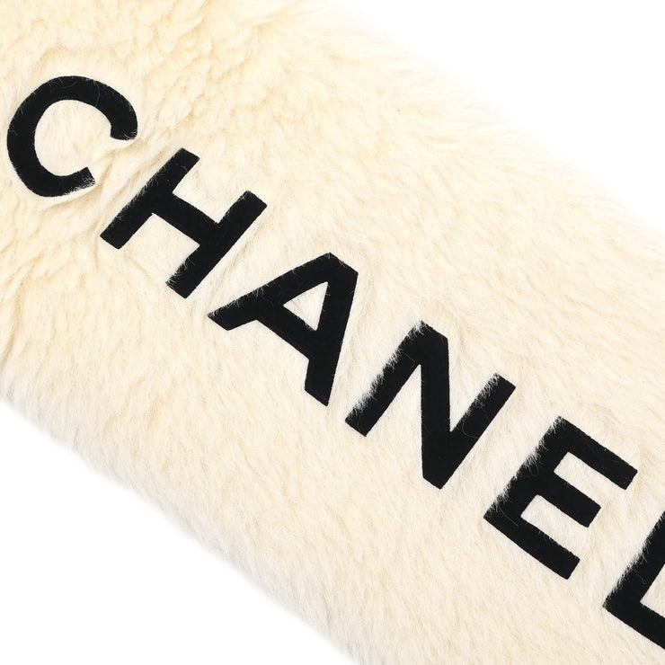 Chanel Fur Shawl White Small Good