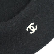 Chanel Black Hat Beret #57 Small Good