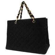 Chanel 1994-1996 Black Velvet Tote Handbag