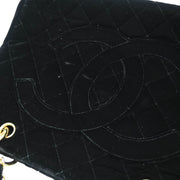 Chanel 1994-1996 Black Velvet Tote Handbag