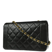 Chanel 1994-1996 Black Lambskin Medium Diana Shoulder Bag