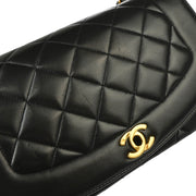 Chanel 1994-1996 Black Lambskin Medium Diana Shoulder Bag