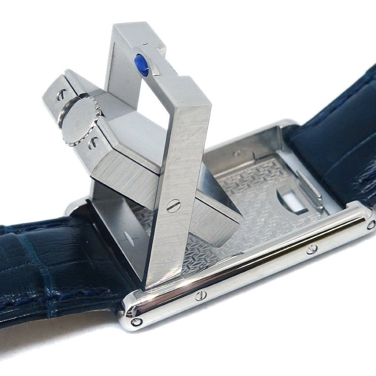 Cartier Tank Basculante SM Ref.W1011158 Quartz Watch SS Crocodile