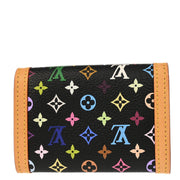 Louis Vuitton 2006 Black Multicolor Porte Monnaie Plat Wallet M92656