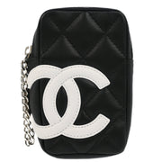 Chanel 2004-2005 Black Calfskin Cambon Ligne Cigarette Case Small Good