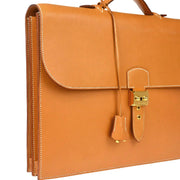 Hermes 1997 Natural Vache Sac a Depeches 38 Briefcase