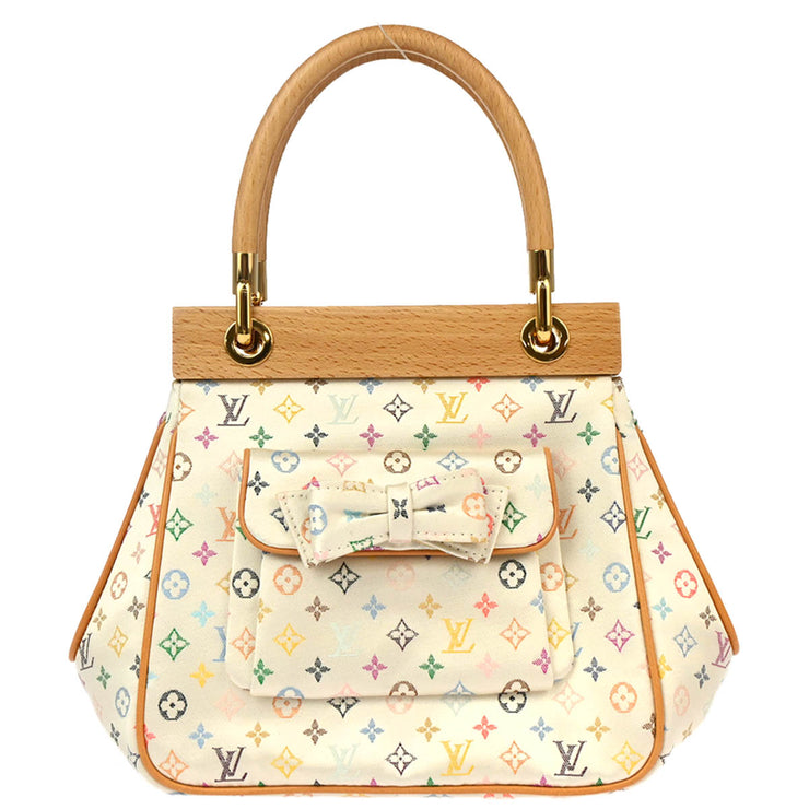 Louis Vuitton 2004 Abelia Handbag Monogram Satin Multicolor M92936