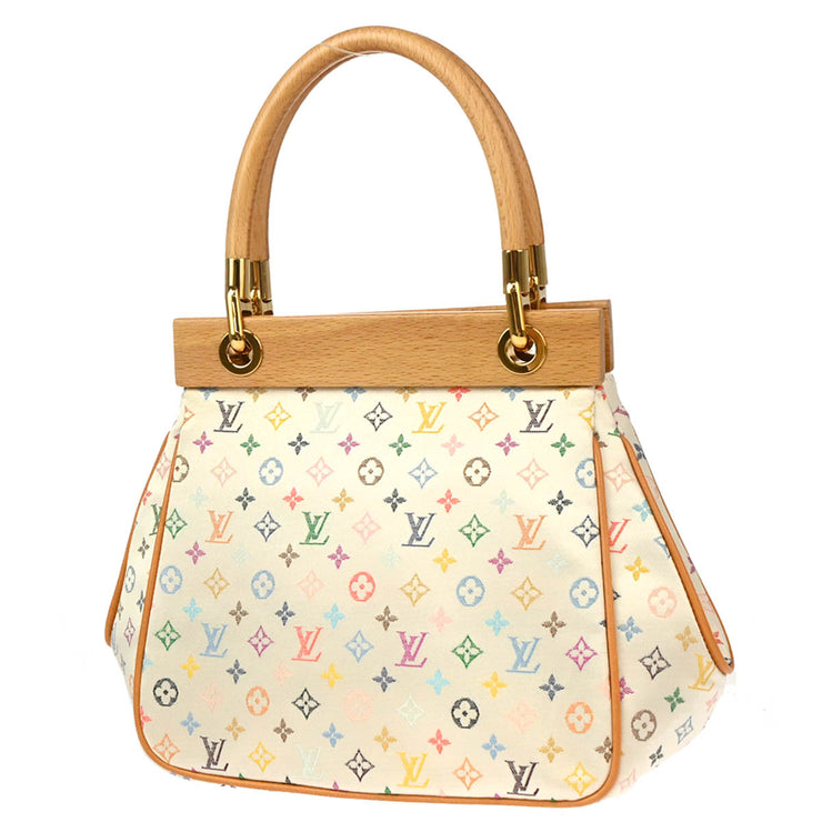 Louis Vuitton 2004 Abelia Handbag Monogram Satin Multicolor M92936