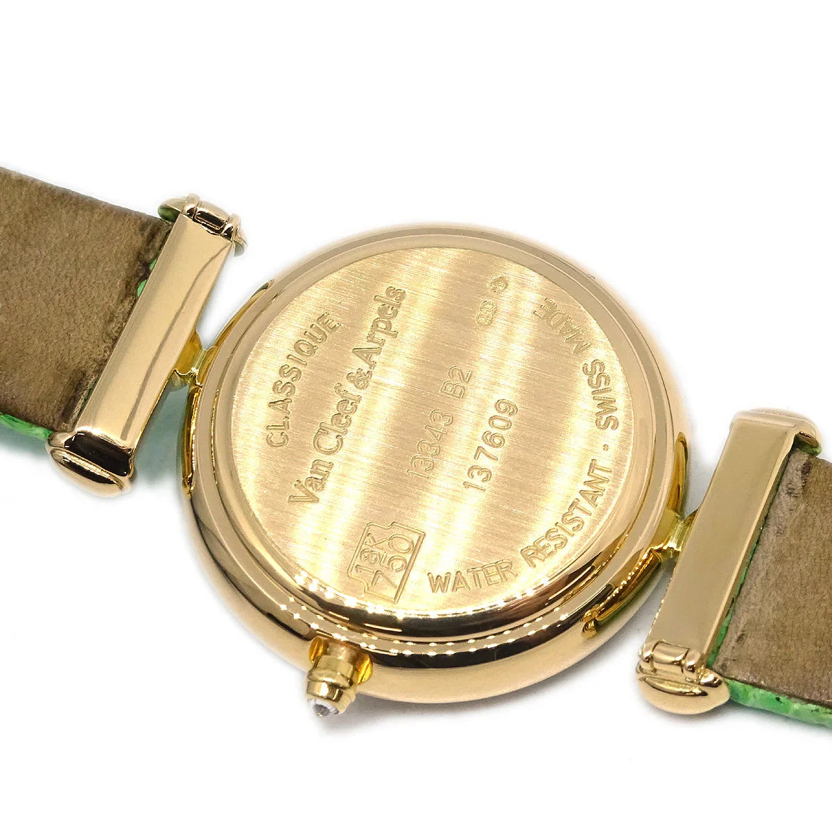Van Cleef & Arpels * YG Diamond Ref.13343B2 Quartz Watch 18KYG Lizard