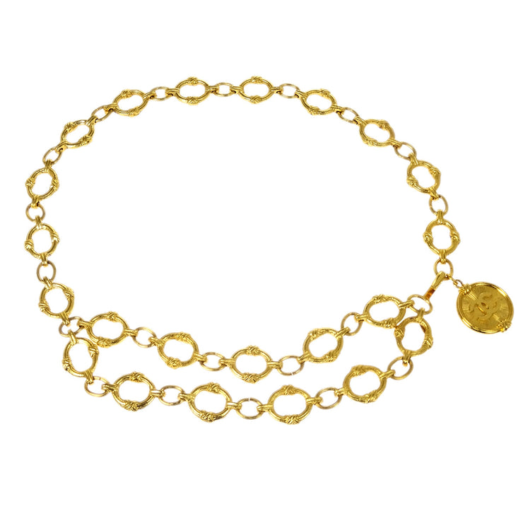 Chanel Medallion Chain Belt Gold 25 Small Good