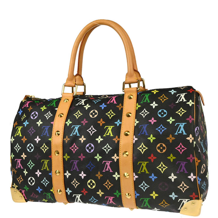 Louis Vuitton 2003 Black Monogram Multicolor Speedy 45 Handbag M92640