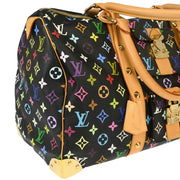 Louis Vuitton 2003 Black Monogram Multicolor Speedy 45 Handbag M92640