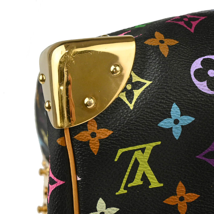 Louis Vuitton 2003 Black Monogram Multicolor Speedy 45 Handbag M92640