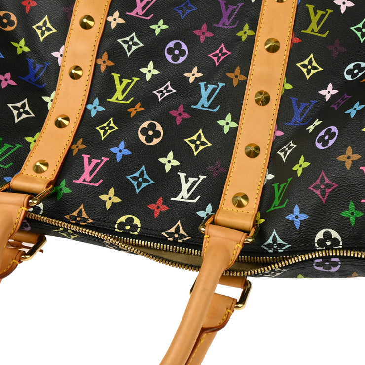 Louis Vuitton 2003 Black Monogram Multicolor Speedy 45 Handbag M92640