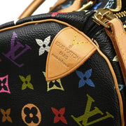 Louis Vuitton 2003 Black Monogram Multicolor Speedy 45 Handbag M92640