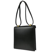 Hermes 1994 Black Box Calf Medor Shoulder Bag