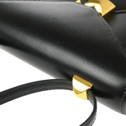 Hermes 1994 Black Box Calf Medor Shoulder Bag